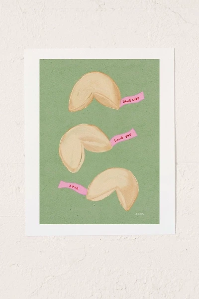 Esca Watercolors Love Fortune Cookies Matcha Art Print