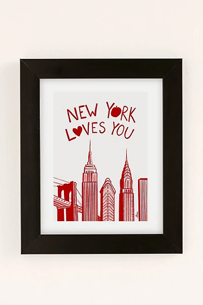 AthenesAtelier New York Loves You Red Art Print