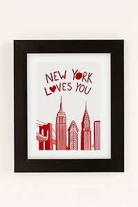 AthenesAtelier New York Loves You Red Art Print