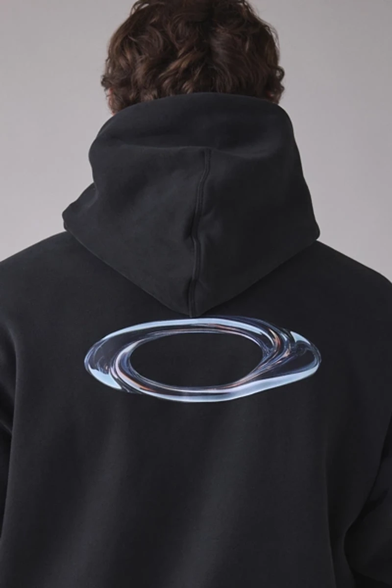 Oakley Liquid Metal Ellipse Logo Graphic Zip-Up Hoodie Sweatshirt