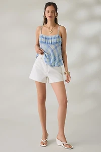 Abrand Venice Wester White High-Waisted Denim Shorts