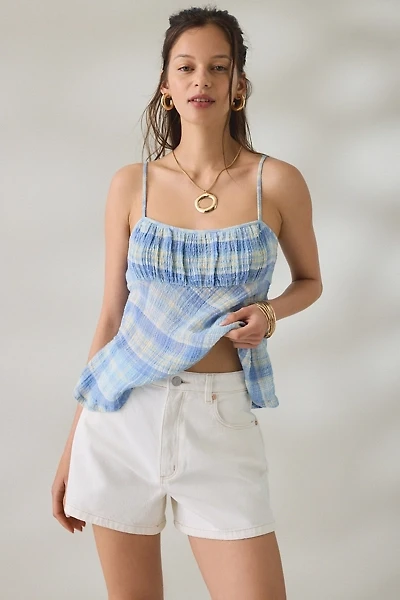 Abrand Venice Wester White High-Waisted Denim Shorts