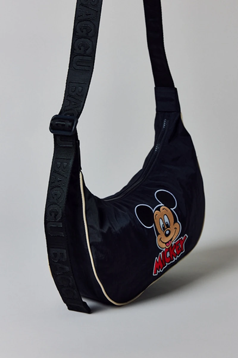 DISNEY | BAGGU Medium Nylon Crescent Bag - Embroidered Mickey Mouse Club