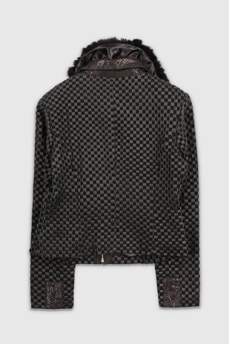 Vintage 90s Leather Fur Lined Jacket