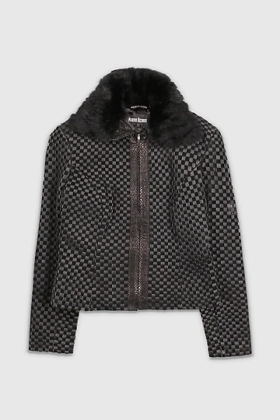 Vintage 90s Leather Fur Lined Jacket