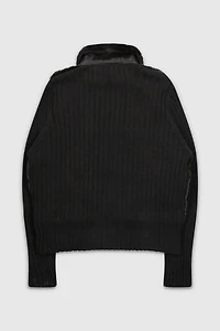 Vintage Y2K Black Faux Fur Cardigan