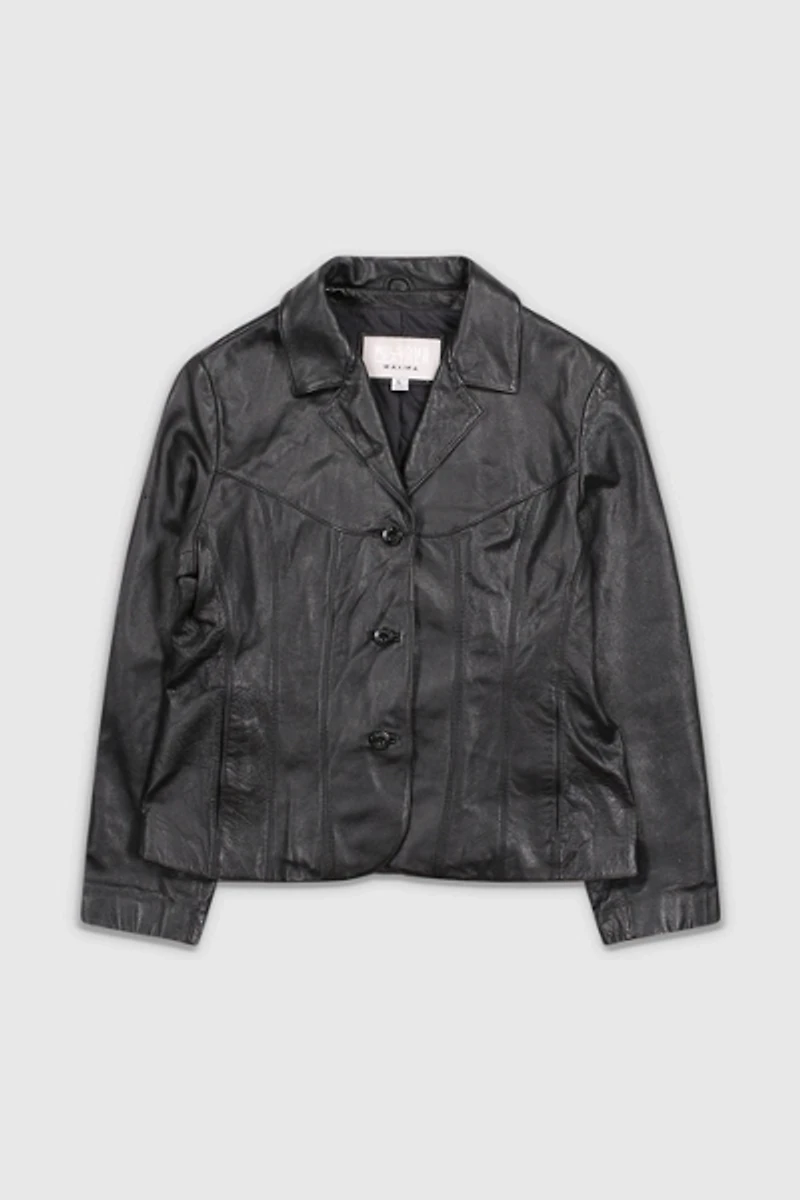 Vintage 90s Wilsons Leather Black Jacket