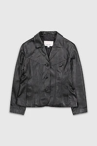 Vintage 90s Wilsons Leather Black Jacket