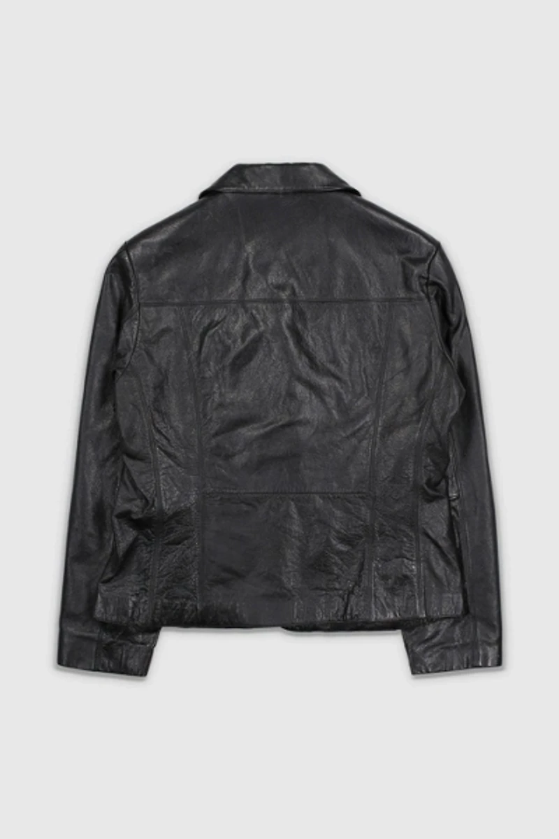 Vintage Y2K Black Leather Blazer