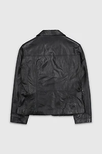 Vintage Y2K Black Leather Blazer