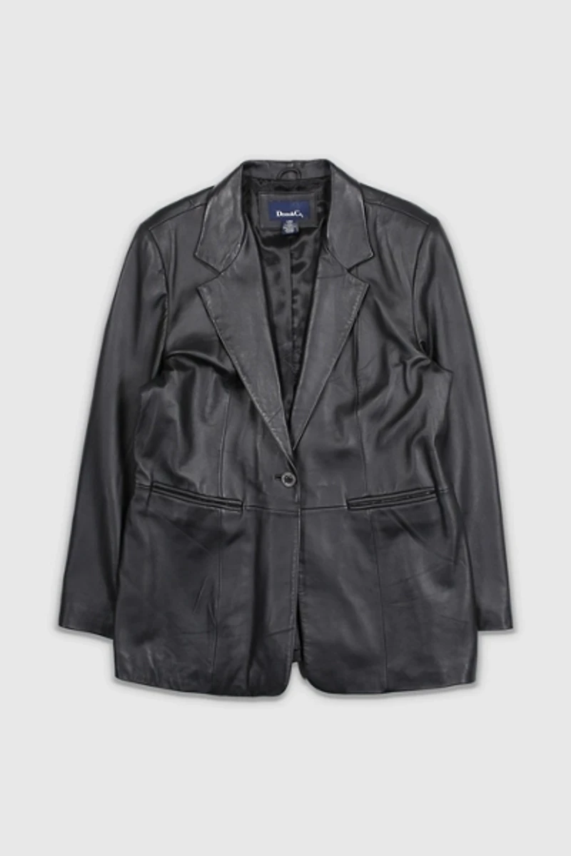 Vintage Y2K Black Leather Blazer