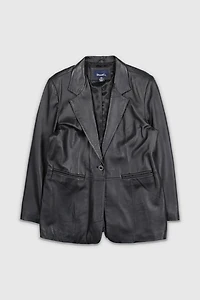 Vintage Y2K Black Leather Blazer