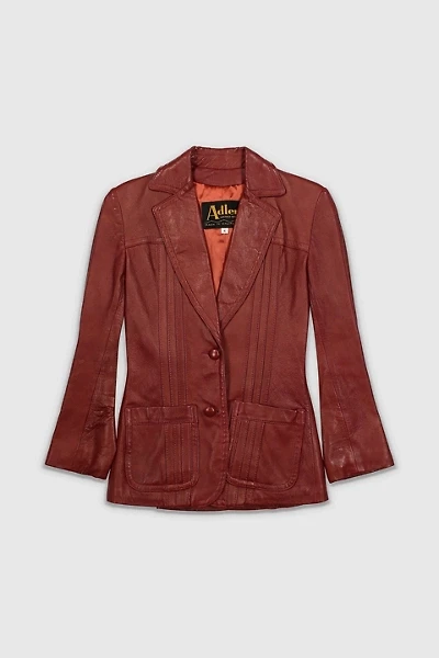 Vintage 90s Ruby Red Leather Blazer