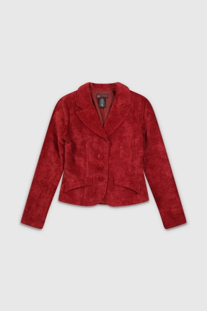 Vintage 90s Textured Red Blazer