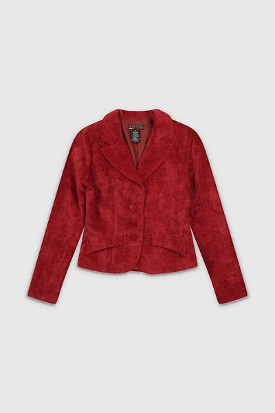 Vintage 90s Textured Red Blazer