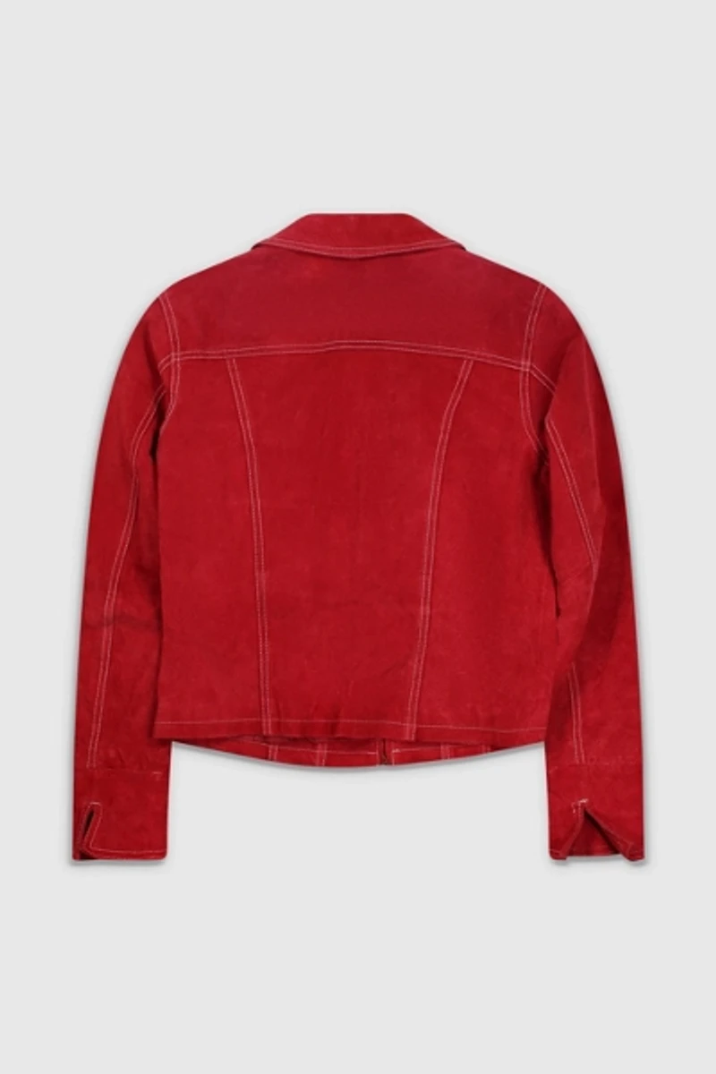 Vintage 90s Red Suede Jacket