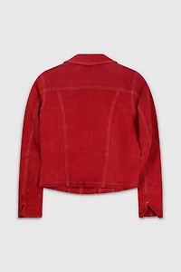 Vintage 90s Red Suede Jacket