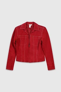 Vintage 90s Red Suede Jacket