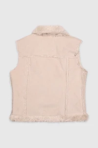 Vintage 90s Faux Fur-Lined Vest