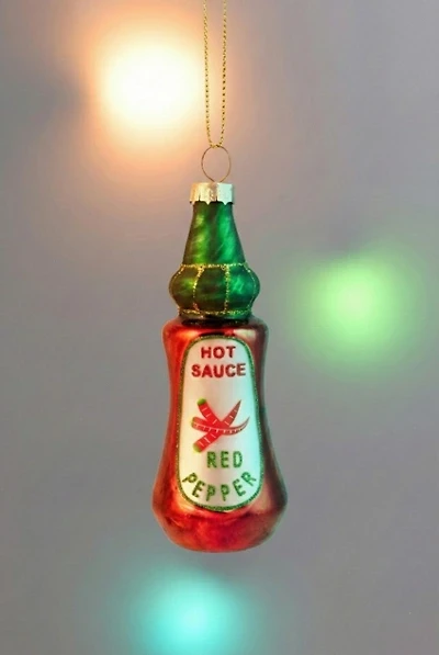 Northlight Glittered Hot Sauce Glass Ornament