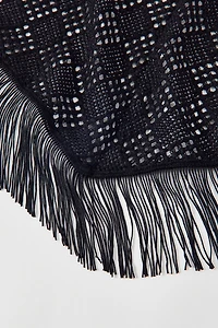 Oversized Fringed Crochet Headscarf