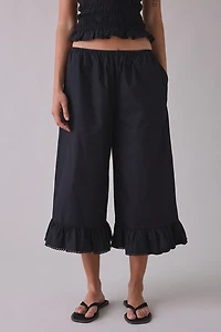 NIA Viento Ruffle Wide Leg Cropped Pants