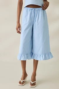 NIA Viento Ruffle Wide Leg Cropped Pants