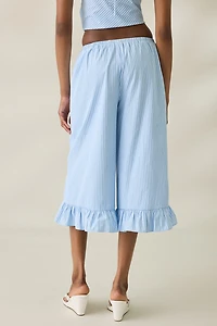 NIA Viento Ruffle Wide Leg Cropped Pants