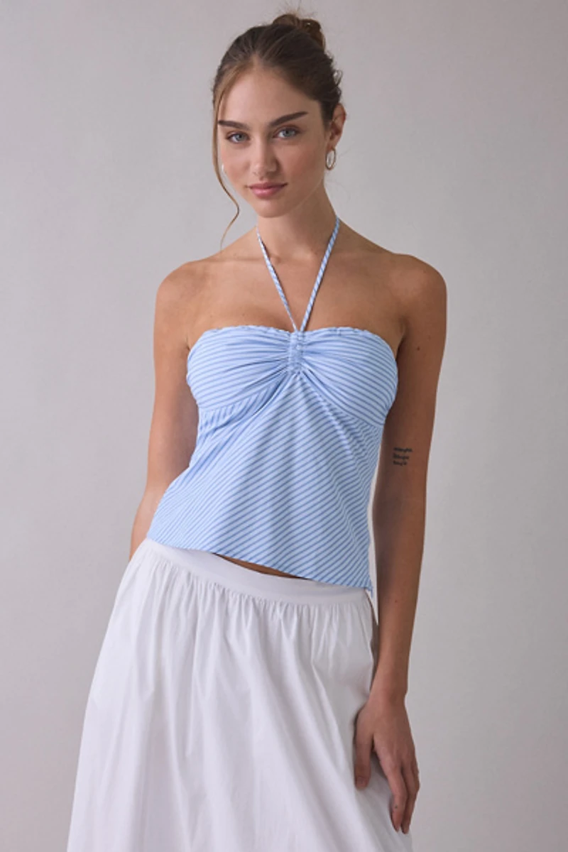 NIA Domenico Cinch Y-Neck Halter Top