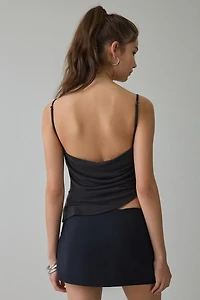 NIA Luz Asymmetric Plunging Cowl Neck Cami