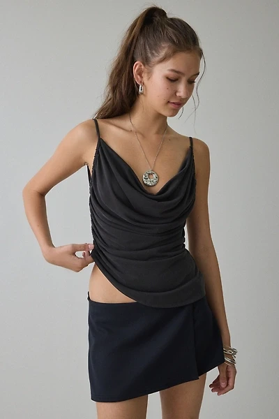 NIA Luz Asymmetric Plunging Cowl Neck Cami