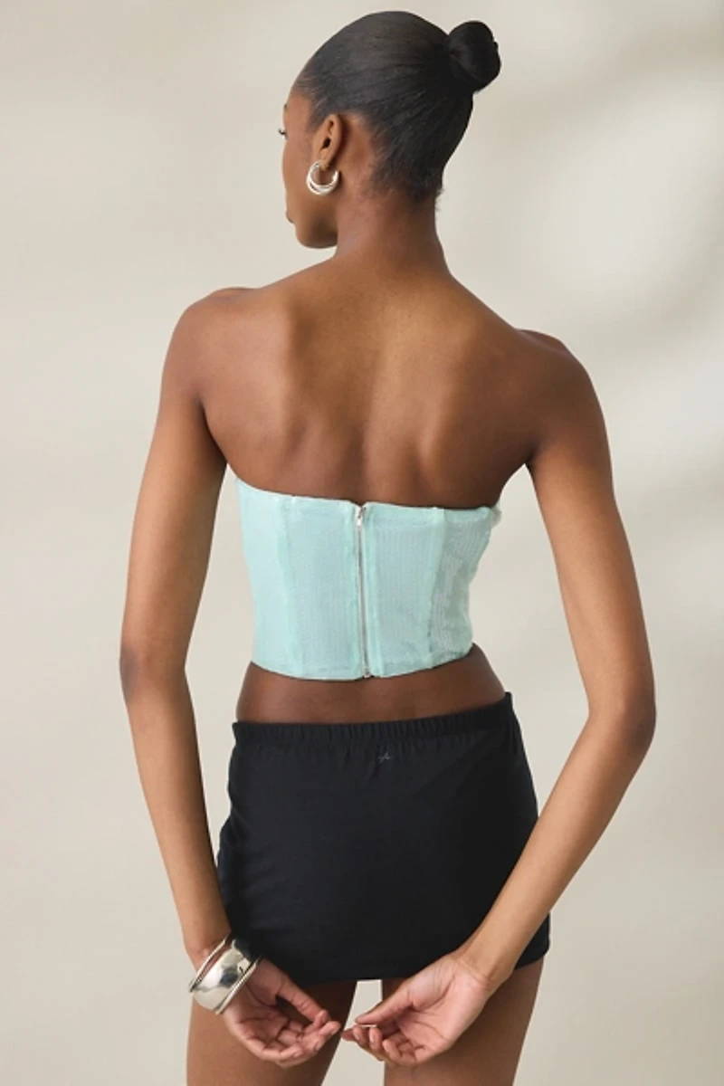 NIA Yusef Sequined Corset Top