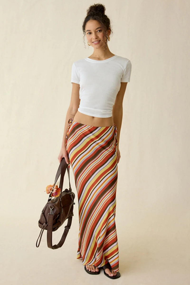 Kimchi Blue On The Side Cutout Tie Maxi Skirt