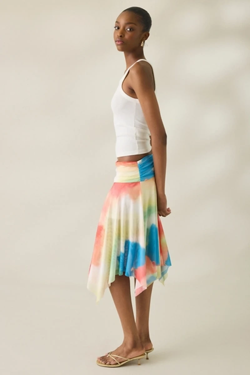 NIA Eme Handkerchief Hem Midi Skirt