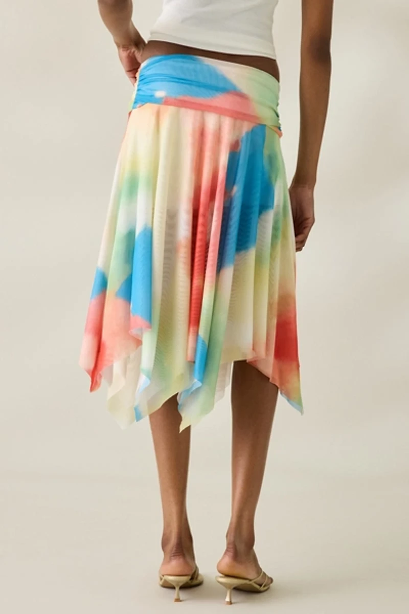 NIA Eme Handkerchief Hem Midi Skirt