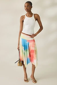 NIA Eme Handkerchief Hem Midi Skirt