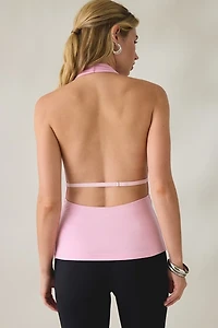 NIA Declan Jersey Knit Cowl Halter Neck Top