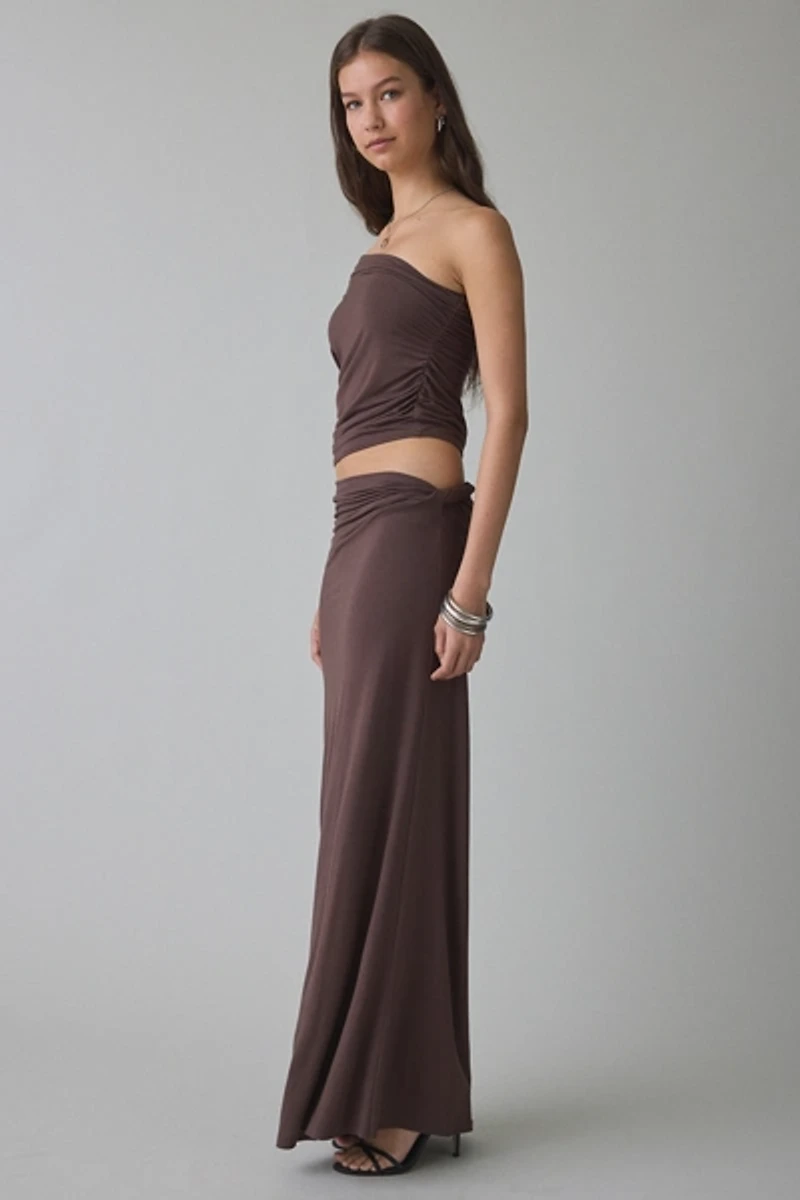 NIA Bartolo Jersey Knit Asymmetric Off-The-Shoulder Top