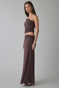 NIA Bartolo Jersey Knit Asymmetric Off-The-Shoulder Top
