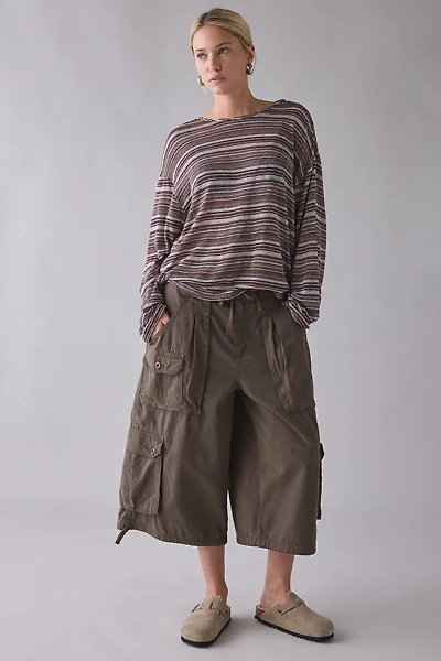 ReMADE By UO Remnants Multi-Striped Drippy Sleeve Top