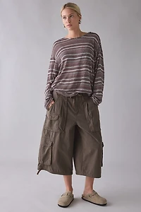 ReMADE By UO Remnants Multi-Striped Drippy Sleeve Top