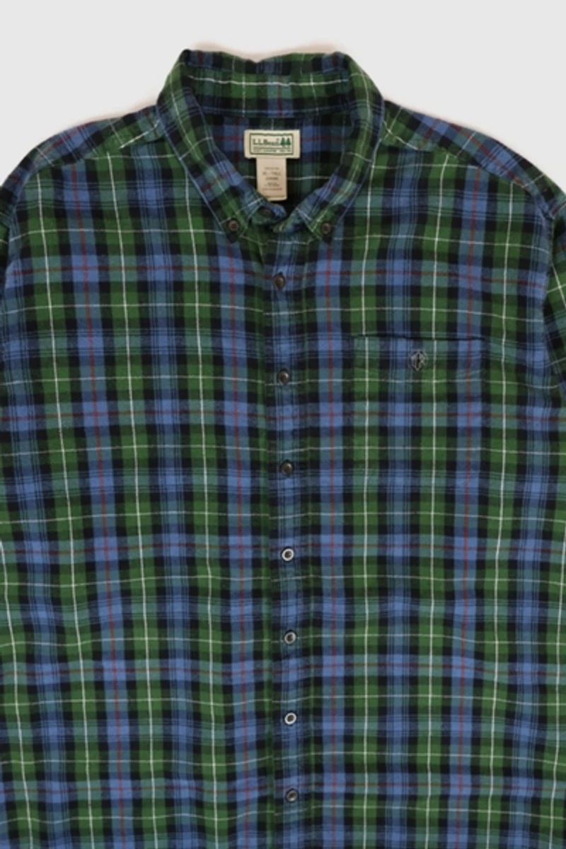 Vintage L.L. Bean Plaid Flannel Button-Down Shirt