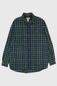 Vintage L.L. Bean Plaid Flannel Button-Down Shirt
