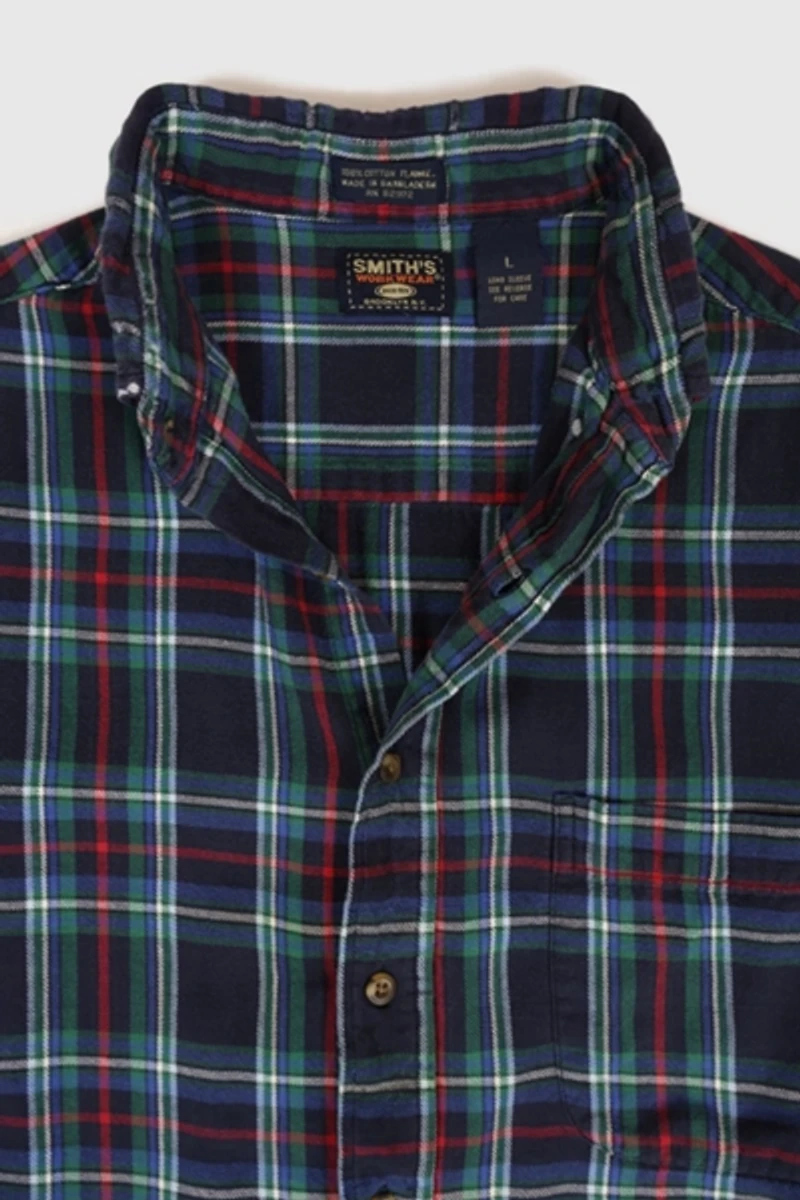 Vintage Plaid Lightweight Button-Down Shirt