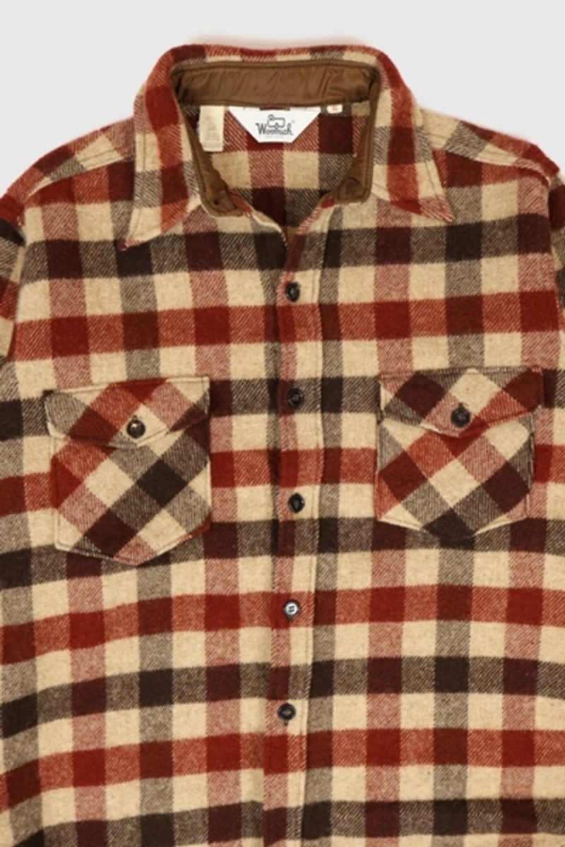 Vintage Plaid Woolrich Wool Button-Down Shirt