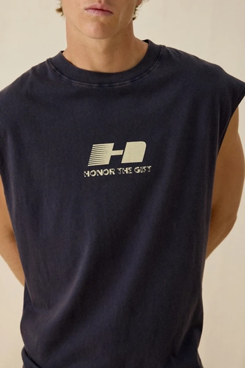 Honor The Gift Frequency Graphic Muscle Tee