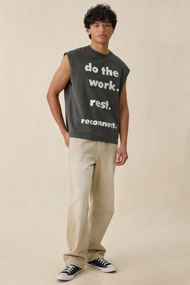 Honor The Gift Do Work Graphic Muscle Tee