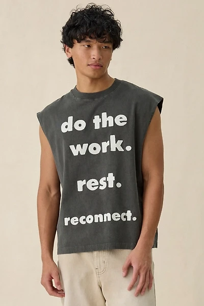 Honor The Gift Do Work Graphic Muscle Tee