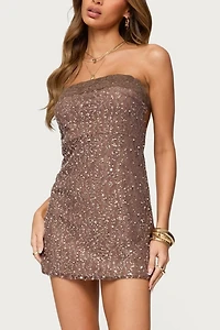 Edikted Sequin Lace Backless Mini Dress