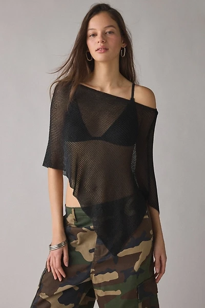 Lioness Luminous Asymmetric Sheer Poncho Top